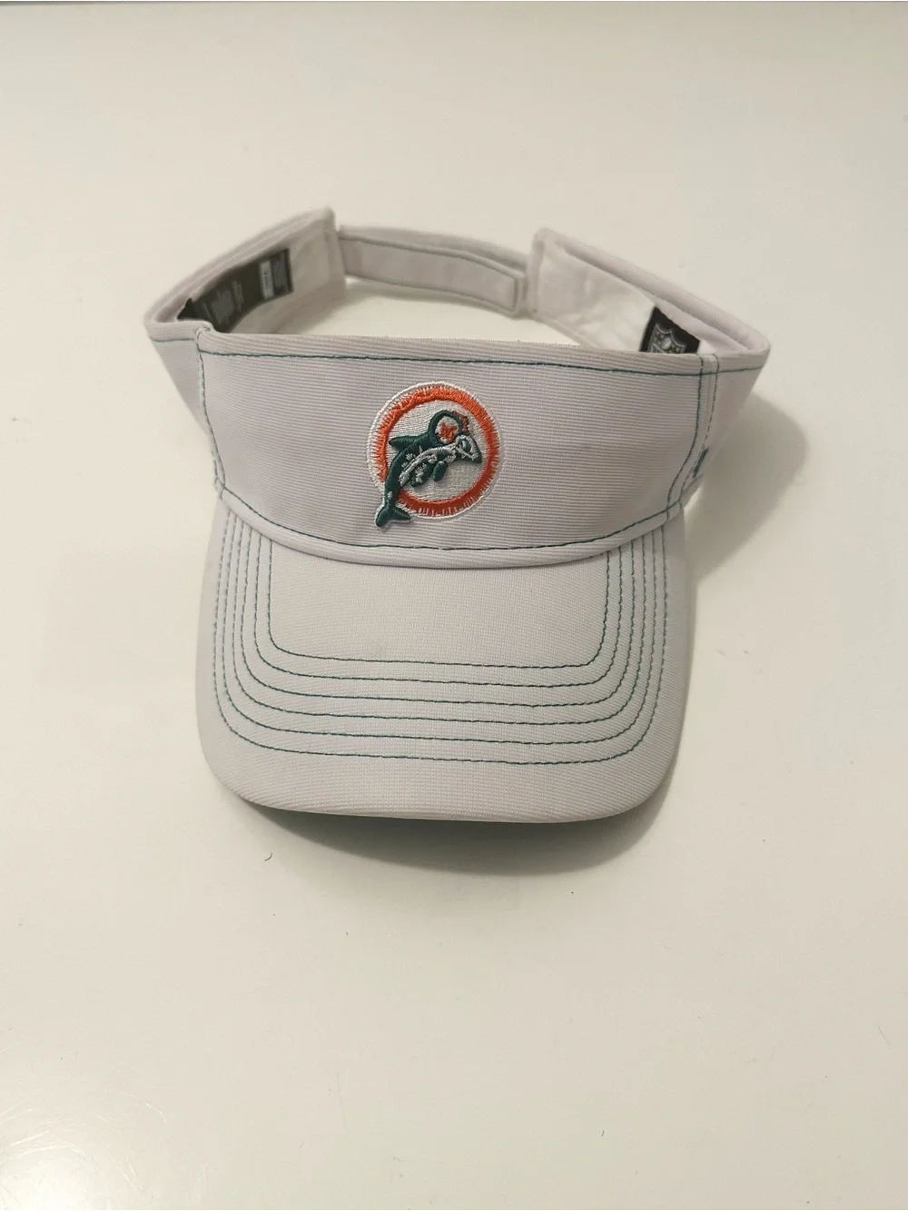 Miami Dolphins 47 Visor Men's One Size Adjustable White Golf Beach NFL